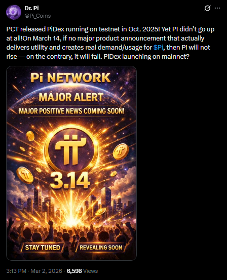 RA MẮT MẠNG THỬ NGHIỆM PIDEX: ĐIỀU NÀY CÓ Ý NGHĨA GÌ ĐỐI VỚI MẠNG PI VÀ GIÁ TRỊ CỦA PICOIN?

Sàn giao dịch PiDex của Pi Network đã ra mắt trên mạng thử nghiệm vào tháng 10 năm 2025, nhưng giá Pi vẫn ổn định. Hãy cùng tìm hiểu xem việc ra mắt mạng chính