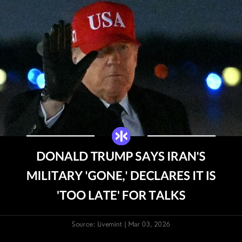 📰 Trump says Iran's military leadership and defenses are 'gone' and declares it 'too late' for talks, signaling hardened stance amid escalating tensions.

Download Fynx App: tinyurl.com/fynx-app-ps

 #Trump #Iran #Military #Talks #US