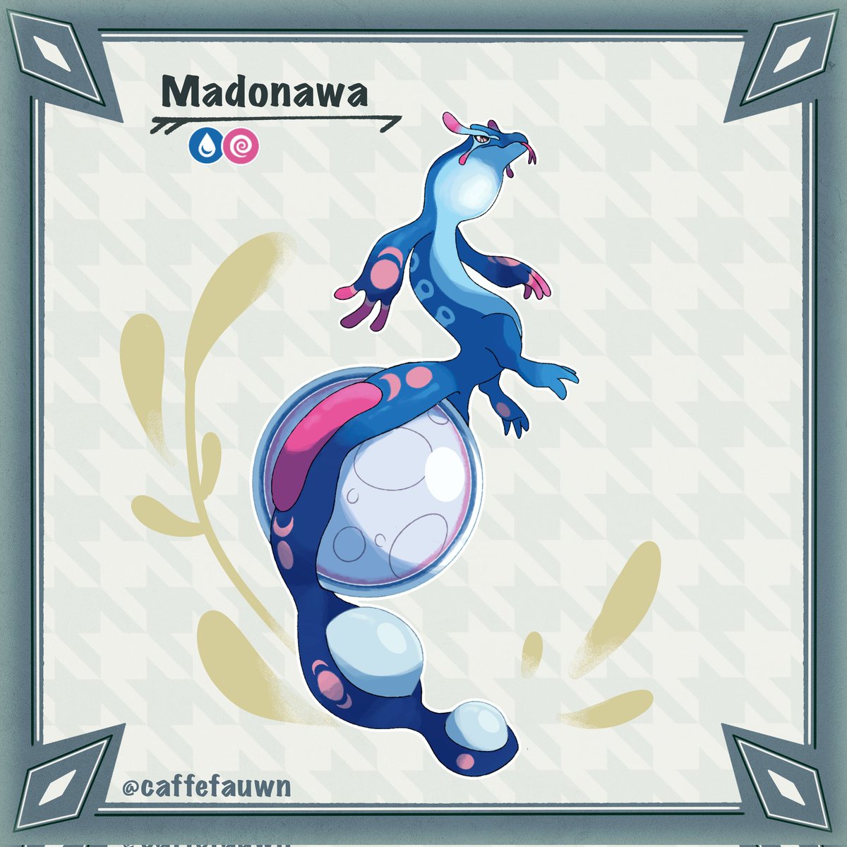 caffefauwn's tweet photo. Gecqua final evo based on komodos and bakunawa #PokemonWindsWaves https://t.co/rnaSP0tI7S