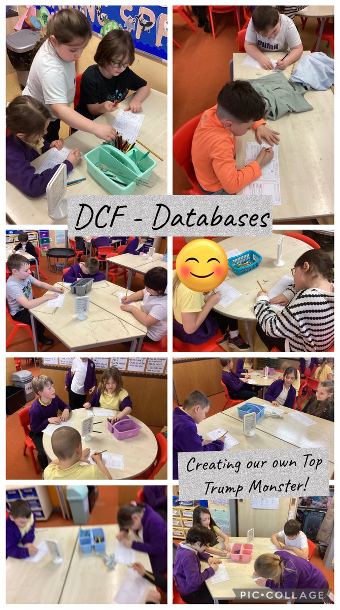 NantCelynY3's tweet photo. Dosbarth Redwood &amp; Yew have enjoyed their DCF lesson this afternoon all about databases. They were able to locate and retrieve information from a database and design/ create their own monster Top Trumps! 😀 @nantcelynschool https://t.co/F8VJGk2nuV
