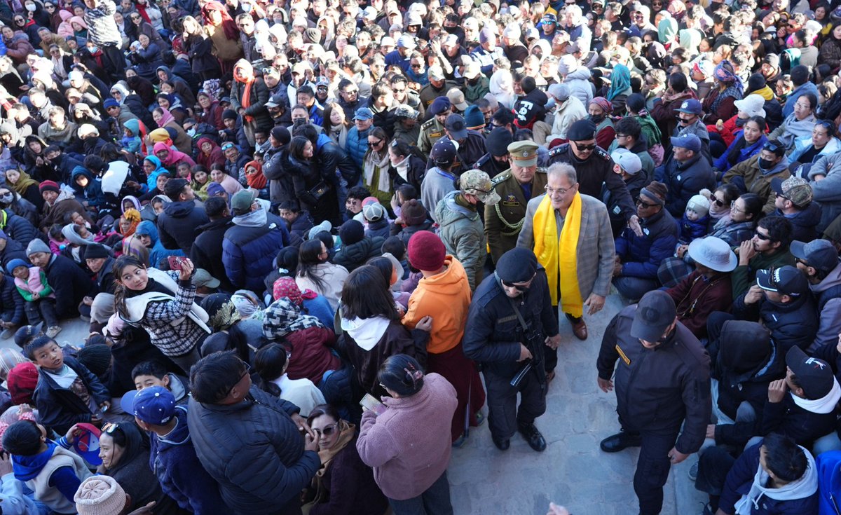 lg_ladakh's tweet photo. Lt Governor Shri @KavinderGupta today attended the vibrant Matho Nagrang festival at Matho Village and sought blessings from the Rongtsans the Scared Oracles of the Matho Monastery. The festival reflects the rich cultural and spiritual heritage of the region.
#MathoNagrang #Ladakh
#SakyaMonastery

@DIPR_Ladakh 
@dio_leh 
@DIPR_Kargil 
@ddnewsladakh