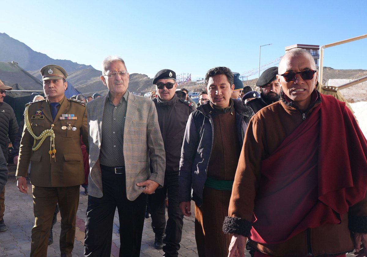 lg_ladakh's tweet photo. Lt Governor Shri @KavinderGupta today attended the vibrant Matho Nagrang festival at Matho Village and sought blessings from the Rongtsans the Scared Oracles of the Matho Monastery. The festival reflects the rich cultural and spiritual heritage of the region.
#MathoNagrang #Ladakh
#SakyaMonastery

@DIPR_Ladakh 
@dio_leh 
@DIPR_Kargil 
@ddnewsladakh