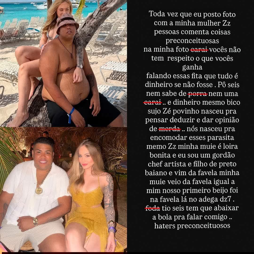 🚨 MC GP se revolta com acusações de que sua esposa está com ele por interesse: "Seis tem que abaixar a bola pra falar comigo... Haters prec0nceituosos."