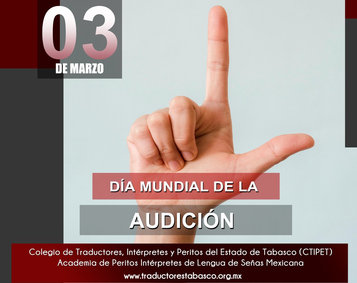 ctip_tabasco's tweet photo. 03 DE MARZO: DÍA MUNDIAL DE LA AUDICIÓN. #InclusiónMéxico #InclusiónTabasco #LSMTabasco #PeritosIntérpretesMéxico #PeritosIntérpretesTabasco https://t.co/wuWGjZ6gBz https://t.co/h2UIgG3Dim