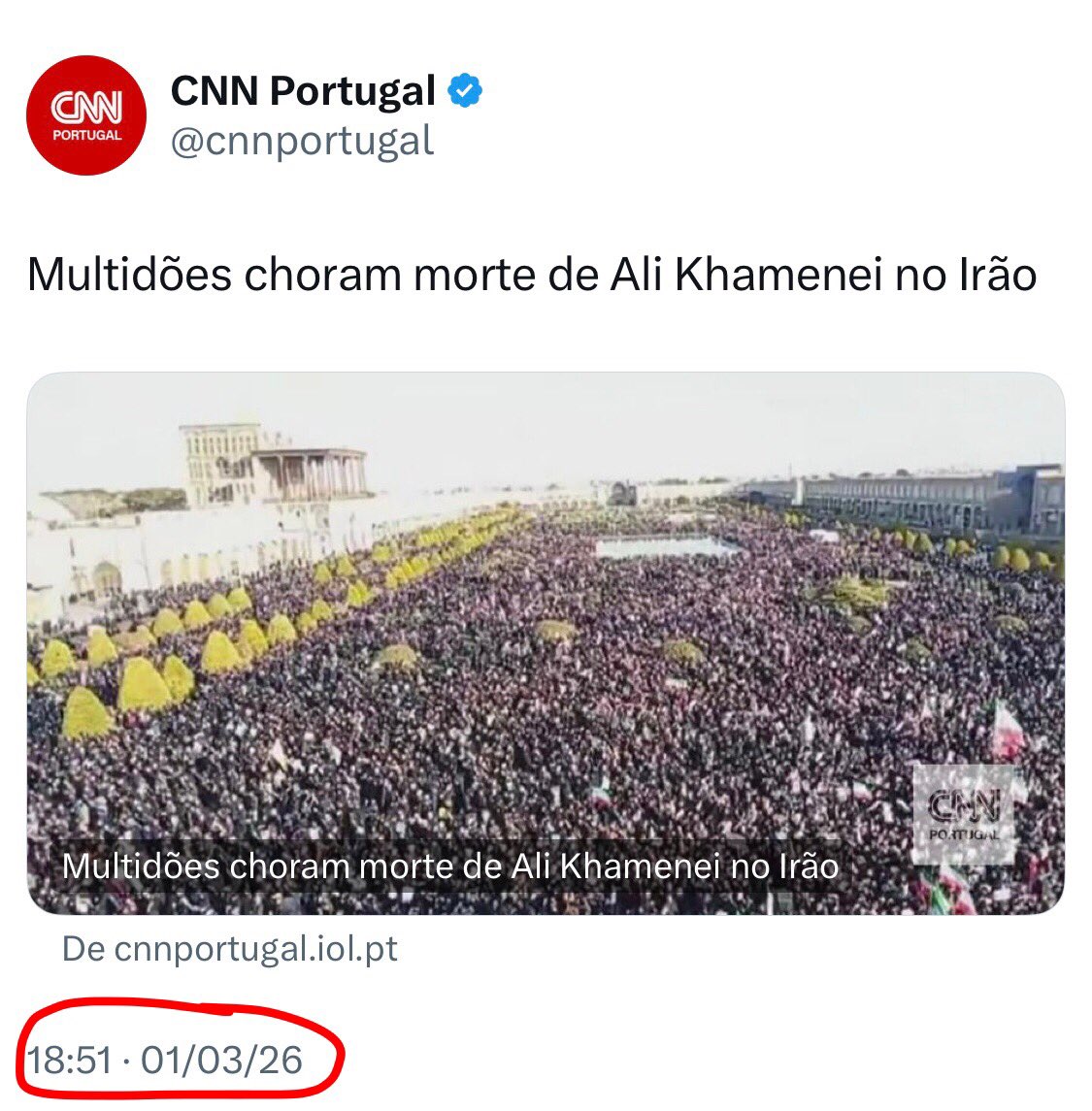 pedro____world's tweet photo. Ahahahahahahaha

A CNN já apagou o tweet onde usou uma foto mentirosa.

Teve medo das “notas da comunidade”.

Fica aqui a prova para memória futura.

Jornalismo = Terrorismo https://t.co/Vn0ZaVUBt3