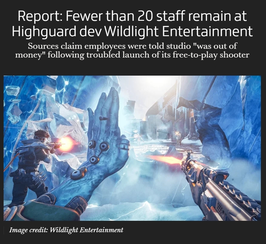 Everyone is gone.

Highguard devs, Windlight down to 20 people and they are out of money.

Well ya, this is what happens when you don't develop your game with a critical eye and just believe what your toxic positive dev friends tell you.

At OG Blizzard we would have the most