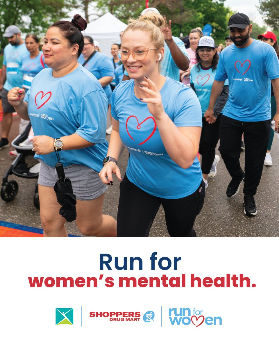 CMHAmbwpg's tweet photo. Did you know? Nearly 1 in 5 women experience anxiety or depression.
That’s why we run.
That’s why we show up.
Join us at the Shoppers Drug Mart Run for Women and help support women’s mental health.
👉 Register today. https://t.co/fbu8LxCT9p
#RunForWomen #CMHA https://t.co/QbSmEfaZjb