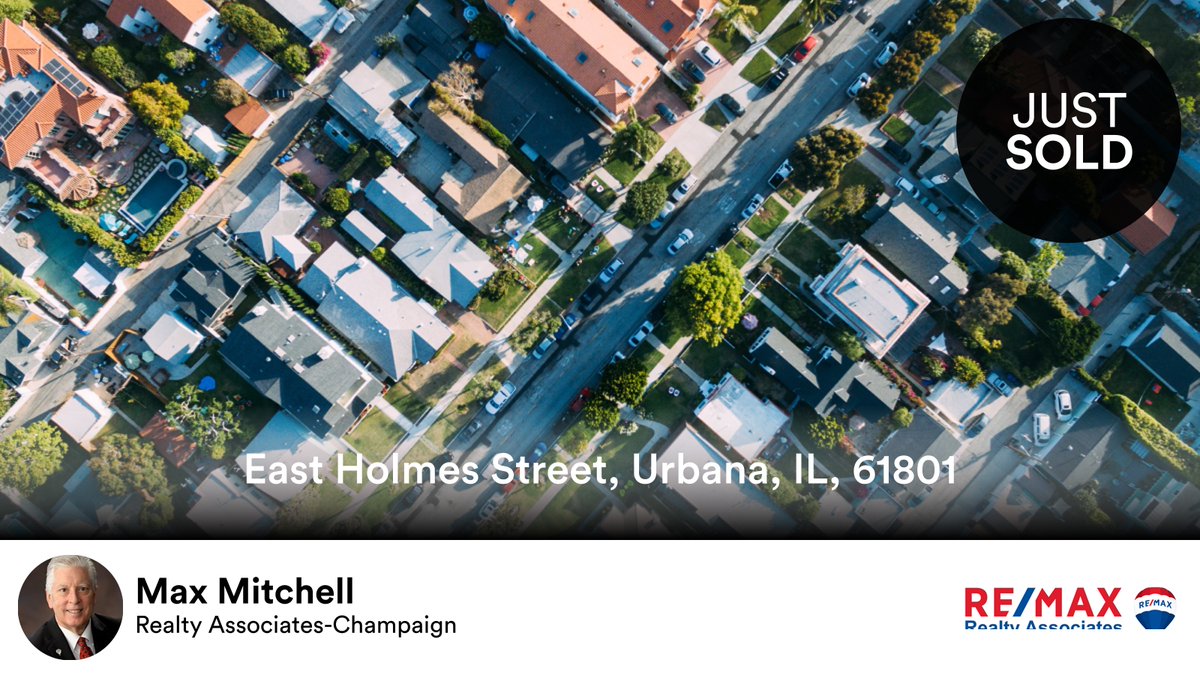 MaxCMitchell's tweet photo. 📍 East Holmes Street, Urbana, IL, 61801

My latest sale on RateMyAgent.
IL 471.002297
https://t.co/6ZOw5o8J01

...
#ratemyagent #realestate https://t.co/FwpV4pjNtR