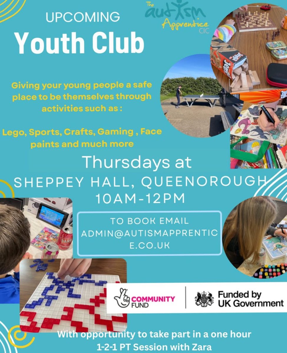 Reminder that we hold mid-week youth clubs, these are amazing opportunities for children to thrive in a safe, fun environment.
Email us to book your place !!
#SENDAdvocacy #SENSchool #TheAutismApprentice