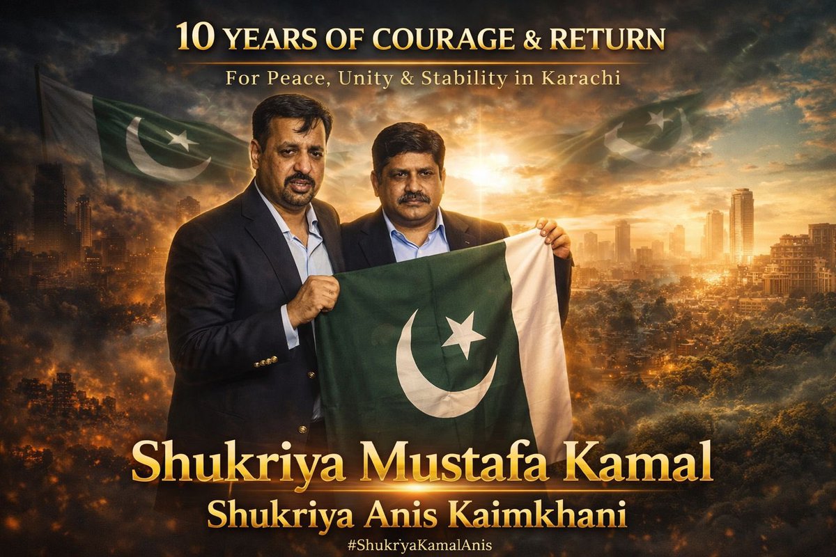 Nadirqureshi's tweet photo. Real leadership is not about power, it’s about restoring hope. Mustafa Kamal and Anis Kaimkhani chose reconciliation over chaos and Karachi chose peace. #ShukriyaKamalAnis https://t.co/Un9ZvPKb2u