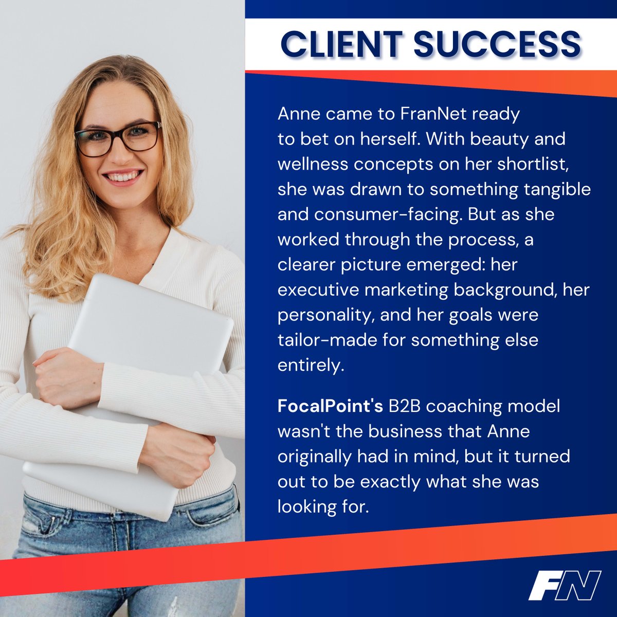 Anne’s story is a reminder that the right franchise isn't always the first one you are interested in. Sometimes it takes the exploration process to find just the right fit.

Congratulations, Anne!

#FranchiseOwner #B2B #FranchiseBusiness <a href="/Focal/">Focal</a> Point Coaching