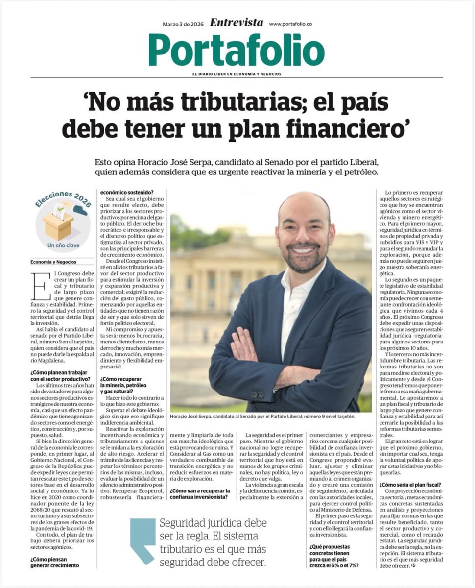 * Cuando hay seguridad jurídica, hay empleo.
* Cuando hay estabilidad tributaria, hay futuro.
* Es momento de darle a Colombia un plan serio para crecer 

<a href="/HoracioJSerpa/">Horacio José Serpa</a> <a href="/consueloordonez/">Consuelo Ordoñez</a> 
#EstabilidadFiscal #Inversión #CrecimientoSostenible #SectorProductivo