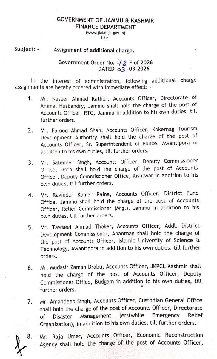 Jammu And Kashmir Finance & Accounts Society tweet media