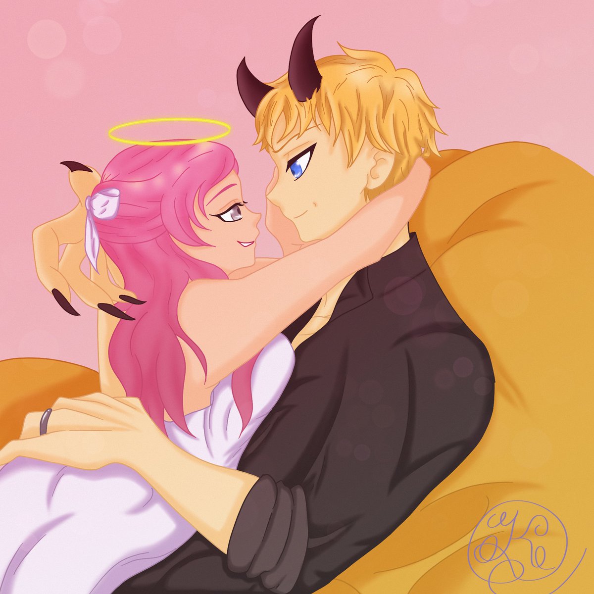 _karmitara_'s tweet photo. @lucisphora I just took a long hiatus, and fandom art is my usual thing, but here’s one of my favorite book couples! Jacks x Evangeline! https://t.co/7XNazzXCSf
