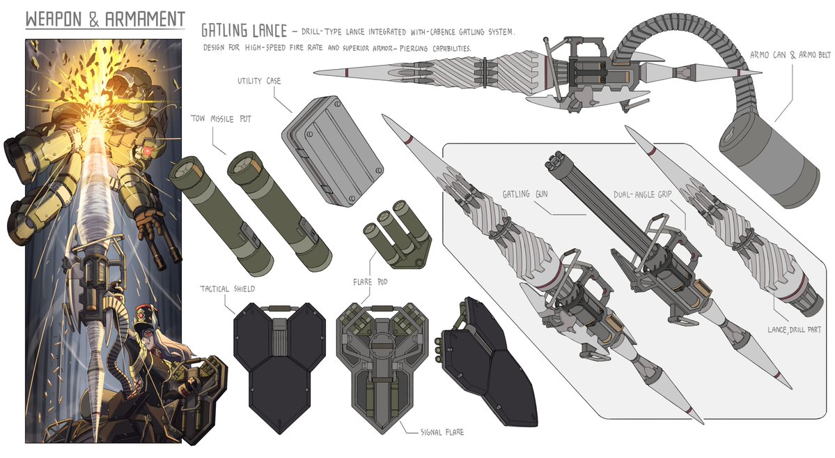 Concept design// Mechgirl-Ashen Cataphract complete layout. See more sketch ideas and process at my Discord 😀