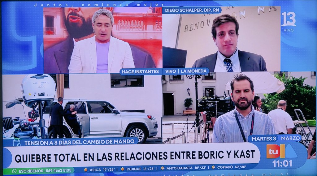 Lo de <a href="/tudia_13/">#TuDia13</a> ya no es periodismo, es militancia, invitan a desinformadores y derechista como Rojo Edwards y Schalper para instalar relato. Después se ofenden cuando se habla de maquinaria comunicacional, Boric tiene razón, parte de la derecha usa sus medios para mentir, FIN.
