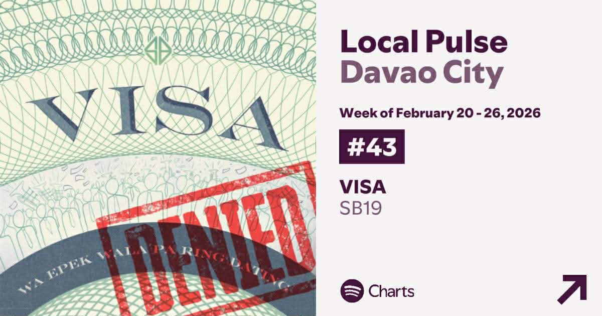 LOCAL PULSE 
February 20-26, 2026

🇵🇭 #9 (+69)     — Manila 🔥
🇵🇭 #34 (NEW) — Cebu City 🔥
🇵🇭 #43 (NEW) — Davao City 🔥
🇵🇭 #66 (NEW) — Cagayan De Oro🔥
🇦🇪 #72 (NEW)  — Dubai 🔥

<a href="/SB19Official/">SB19 Official</a> #SB19
#SB19VISA