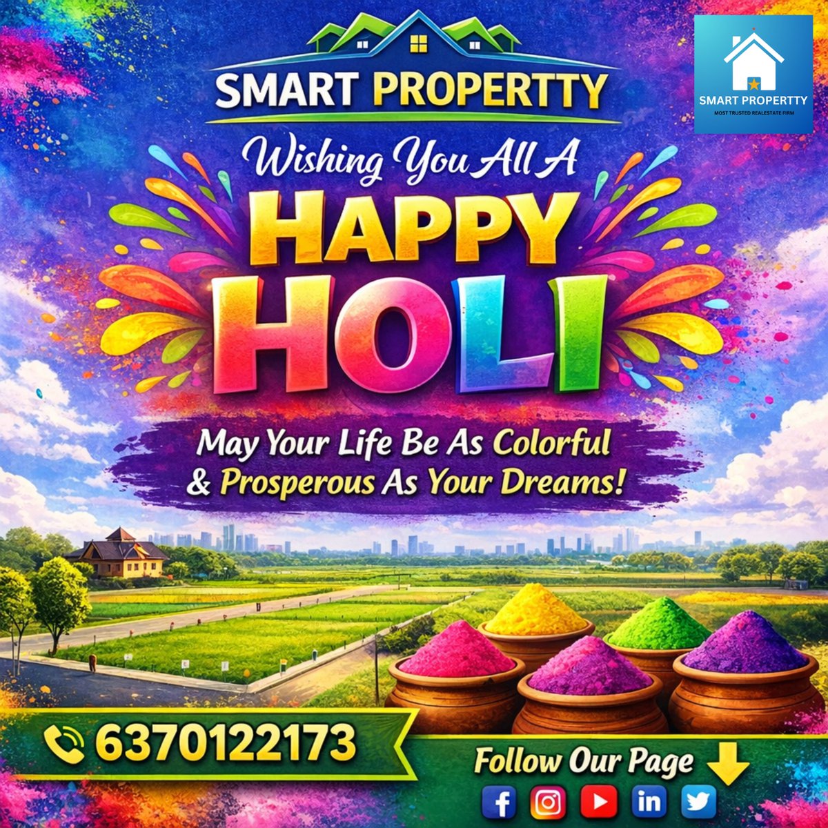 smartpropertty's tweet image. 🌈✨ Happy Holi from Smart Propertty! ✨🌈
#HappyHoli #SmartPropertty #Balasore #Odisha #RealEstate #BalasoreRealEstate #PropertyInvestment #DreamHome #ResidentialPlot #FestivalOfColors #NewBeginnings #InvestInLand #OdishaRealEstate #Holi2026