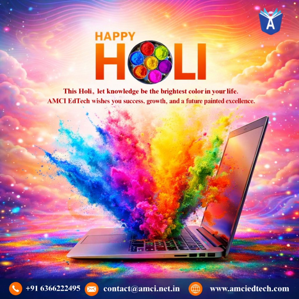 amciedtech's tweet photo. Color your dreams with knowledge, lead with vision, and celebrate success this Holi! 🌈✨
Wishing everyone a vibrant and joyful Holi! 🚀

#HappyHoli #AMCIEdTech #LearnGrowAchieve #EducationWithExcellence https://t.co/WwWpOegA1p