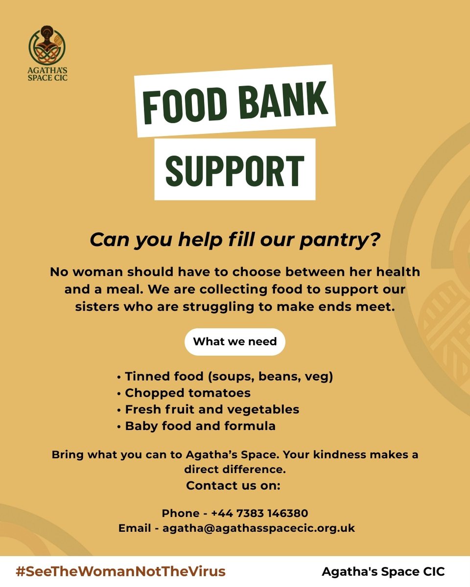 SMALL ACTS. BIG IMPACT. 

Popping to the shops today? You could be the answer to someone’s prayer.

Send us a DM or WhatsApp 07383 146380 when you’ve got your donation ready, and we’ll coordinate the rest! 

#OldhamCommunity #Kindness #AgathasSpace #PantryRestock #OldhamEvents