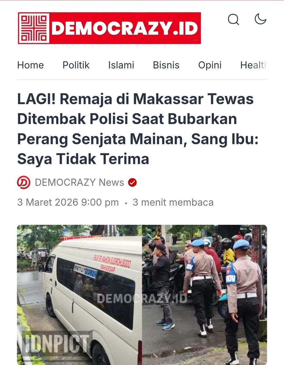 Sudah terlalu banyak pelanggaran yang dilakukan polisi. Polisi bukan hanya harus direformasi, tetapi juga harus direset ulang.
Saat ini, polisi sama sekali tidak ada gunanya bagi masyarakat, kecuali menambah penderitaan rakyat.