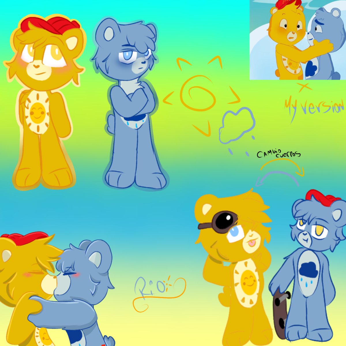_Riodraws's tweet photo. ☀️+🌧️=🌦️💛💙
#CareBears #Funshine #Grumpy #funshinexgrumpy https://t.co/WCHnHRIgoF