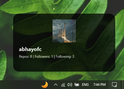 abhayofc's tweet photo. was searching for Windows widgets and ended up writing my own in C# and WPF.

Now thinking about creating some actually useful ones. https://t.co/y5OT6qmFb1