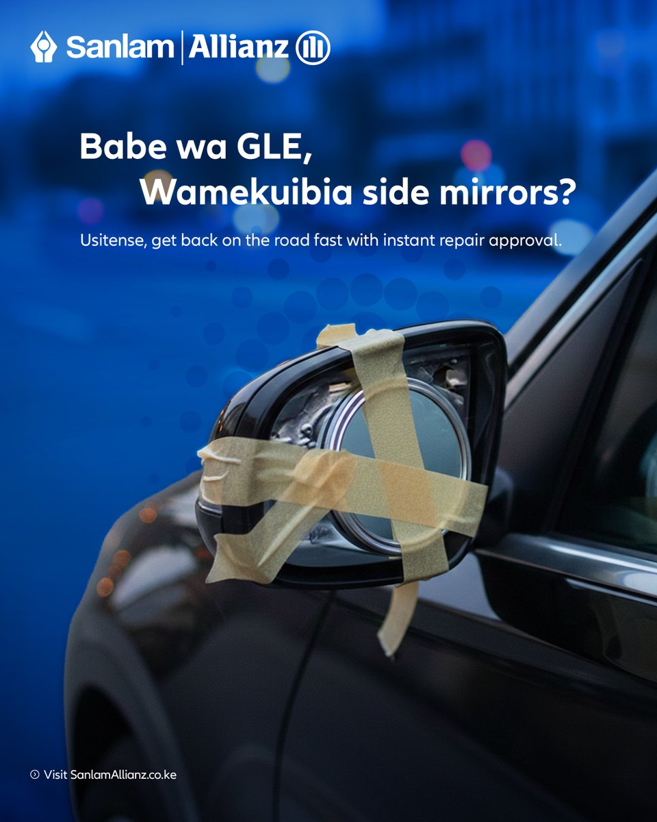 SanlamAllianzKe's tweet image. Wamekukaribisha Nairobi? Don't let a setback ruin your day!  With our instant repair approval, you don’t have to wait weeks for paperwork.  

 Feeling stuck? Our Emergency Assist has your back 24/7.   

To learn more, visit: SanlamAllianz.co.ke #DriveWithConfidence