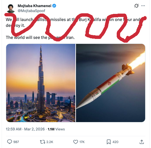 #ComptesSpoof 

Des comptes qui usurpent l'identité pour gratter de l'engagement.