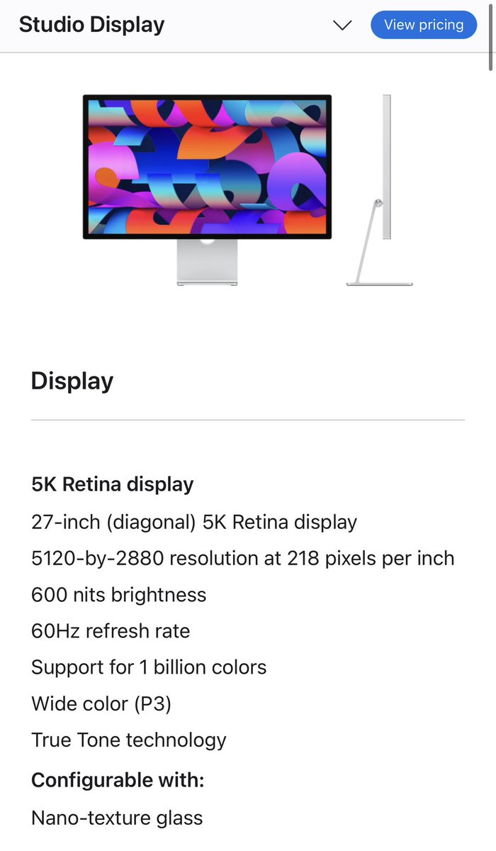 andrewjclare's tweet image. The Studio Display still has 60hz 💀💀💀 #AppleLaunch