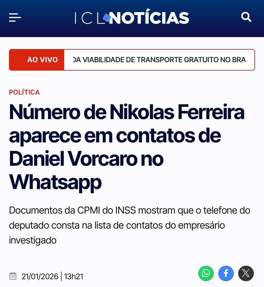 demori's tweet photo. Nikolas era contato de Vorcaro em seu celular (@ICLNoticias). Nikolas usou jatinho de Vorcaro pra campanha de 2022 (@OGlobo_Rio) https://t.co/4Ik6zhpuR3