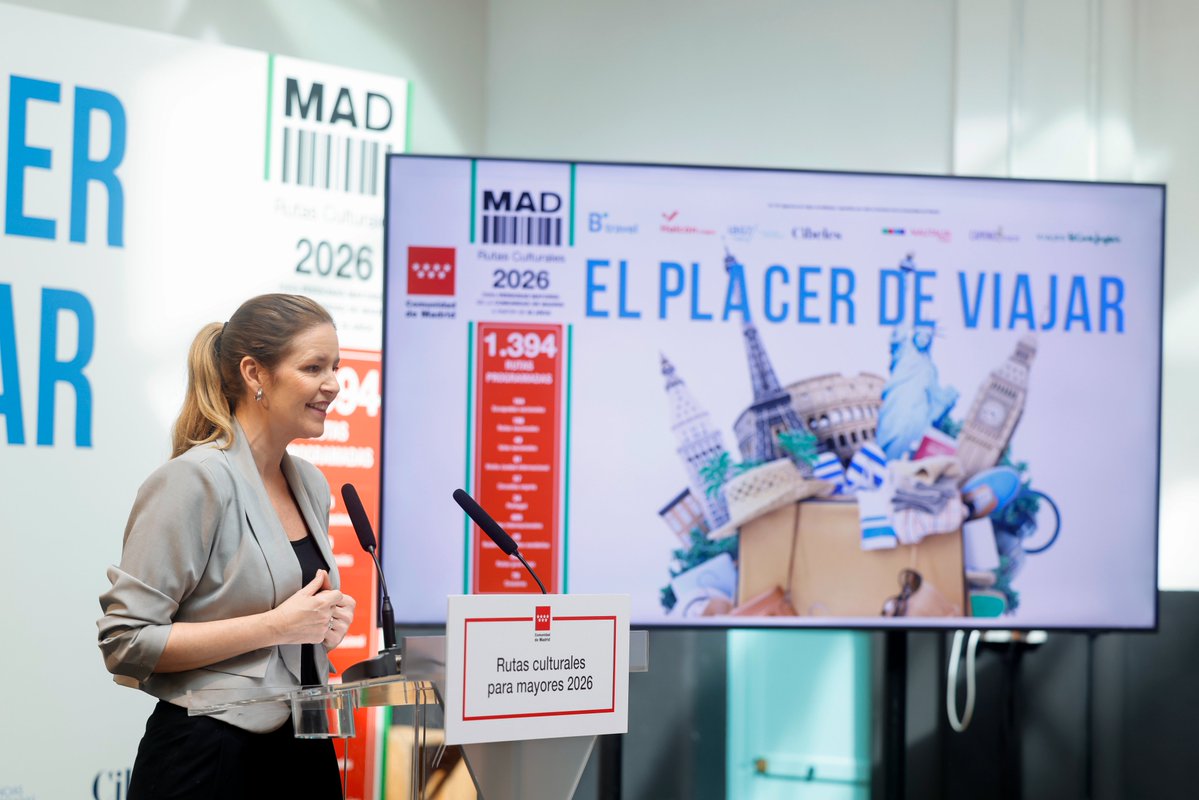 🛫  La <a href="/ComunidadMadrid/">Comunidad de Madrid</a> pone en marcha las #RutasCulturales2026, el programa de viajes para mayores más amplio de España.

🧳 350.000 plazas y 1.400 destinos nacionales e internacionales para promover un envejecimiento activo y saludable.

+Info: c.madrid/bmw78