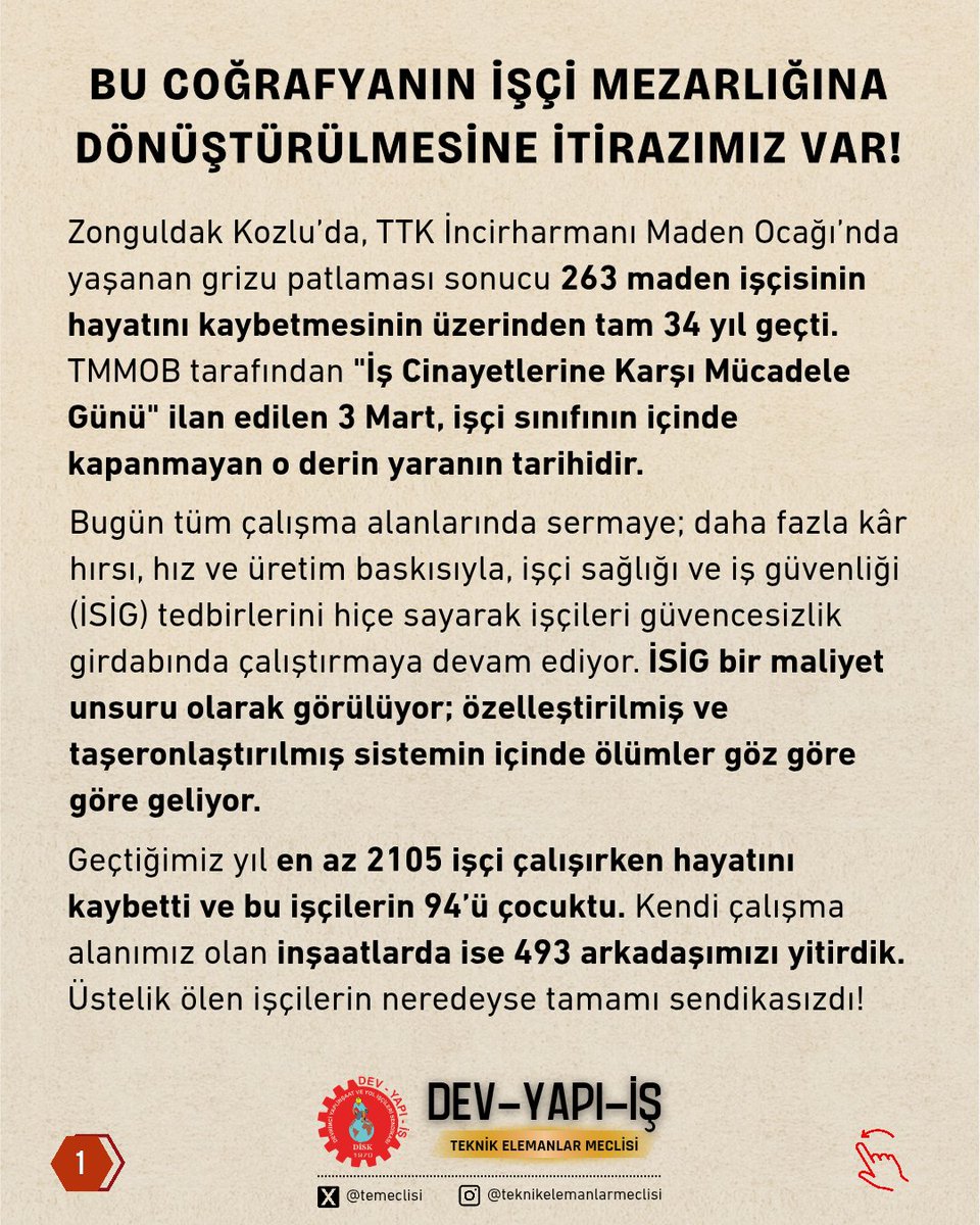 DİSK / Dev Yapı-İş Teknik Elemanlar Meclisi tweet media