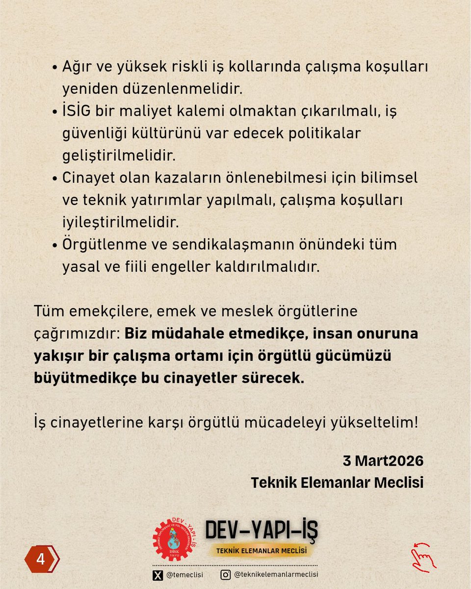 DİSK / Dev Yapı-İş Teknik Elemanlar Meclisi tweet media