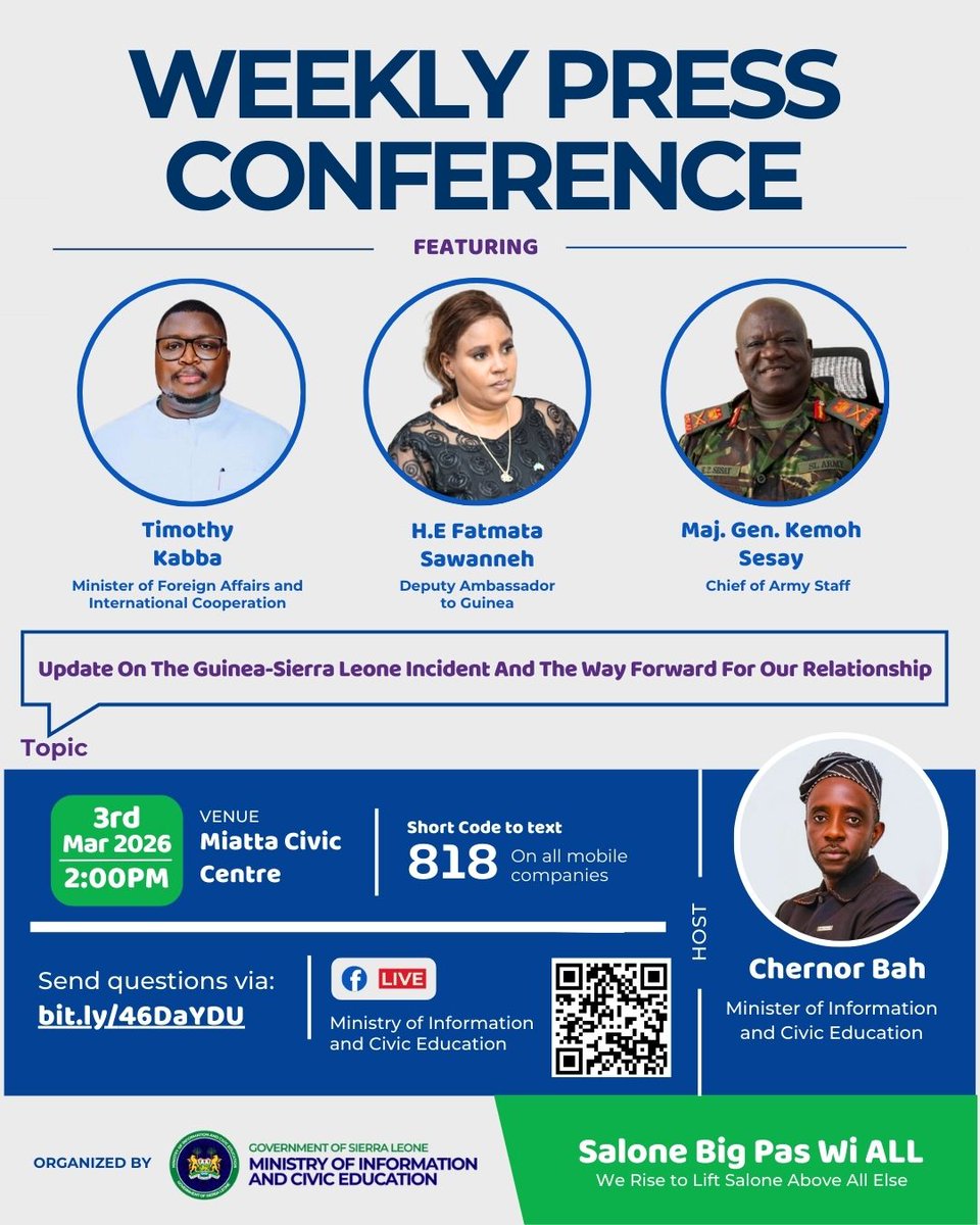 Ministry of Information & Civic Education S/Leone tweet media