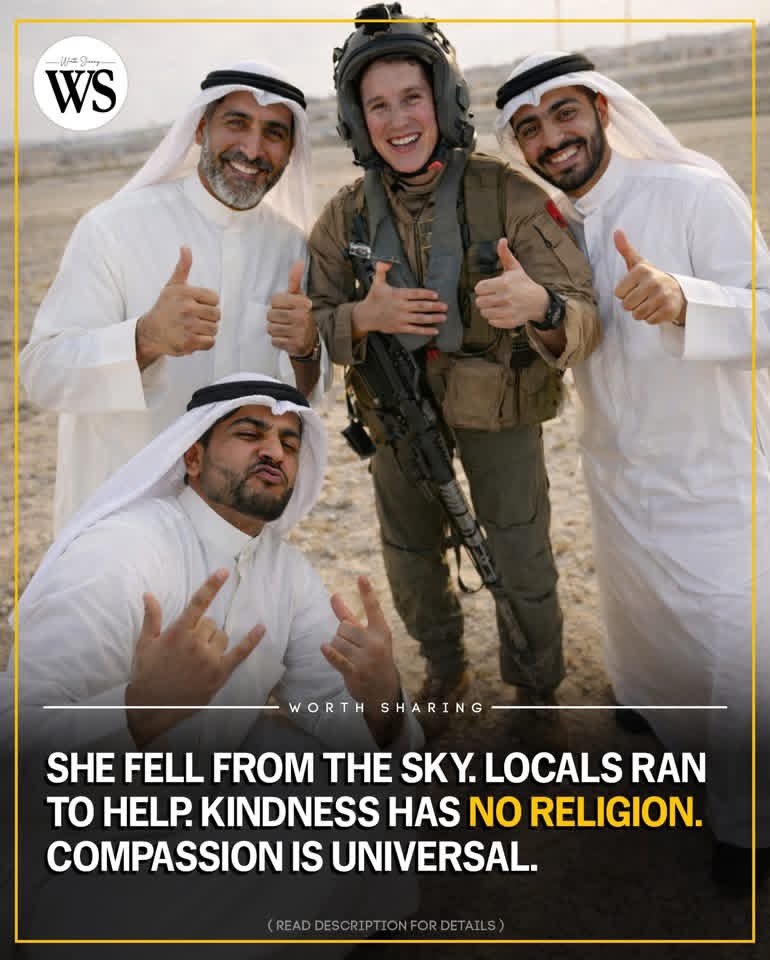 GretchenInOK's tweet image. Credit: Worth Sharing app

After her F-15E Strike Eagle was mistakenly shot down in a friendly-fire incident, a female U.S. Air Force pilot ejected safely and descended into Kuwait. Uncertain of what awaited her on the ground, she landed in unfamiliar terrain.

What happened next