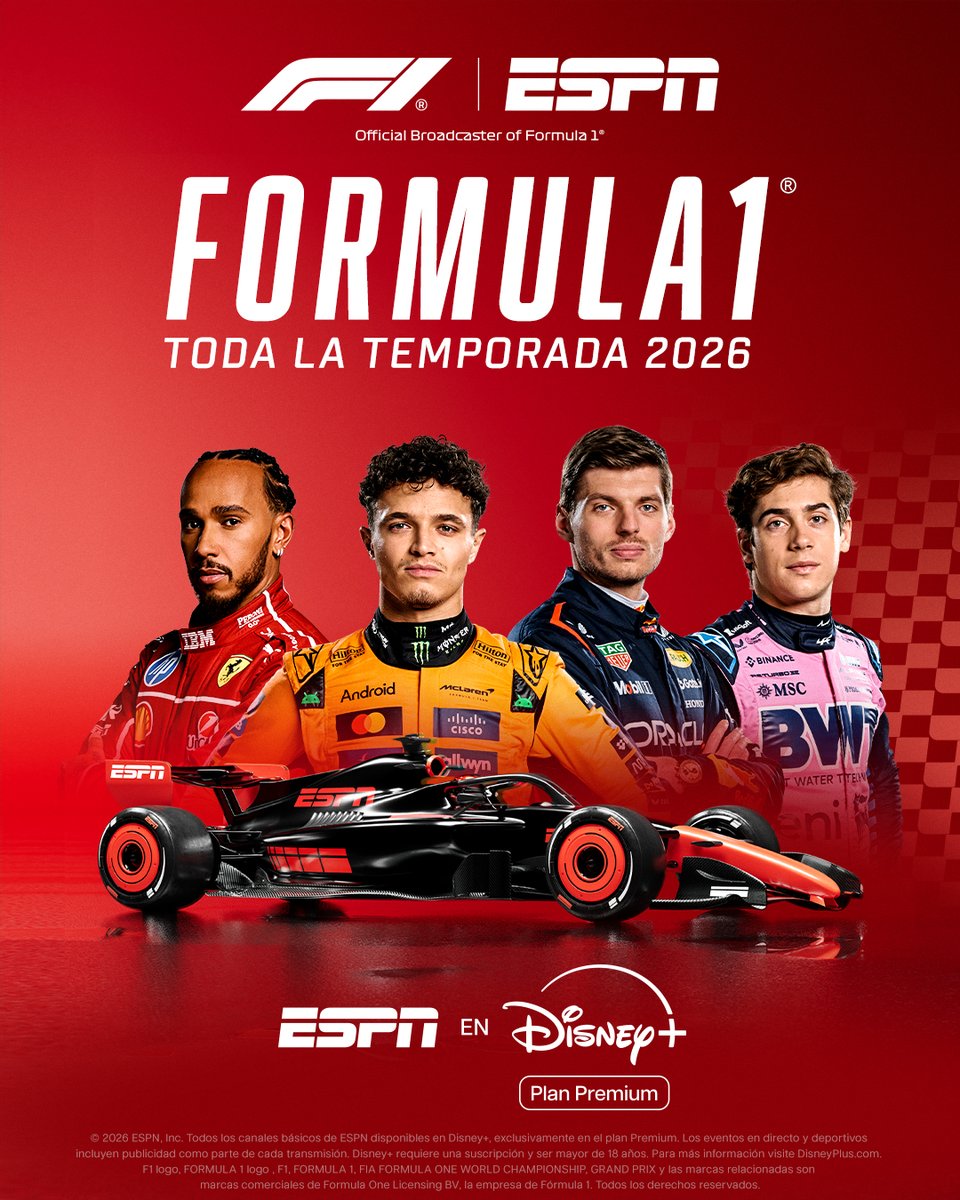 🤩🛞 ¡SE TERMINÓ LA ESPERA! ¡ESTE FIN DE SEMANA ARRANCA LA TEMPORADA 2026 DE LA FÓRMULA 1!

🔜 Primera parada: #AusGP 🇦🇺

📺 Toda la temporada de #F1 por #DisneyPlus Plan Premium