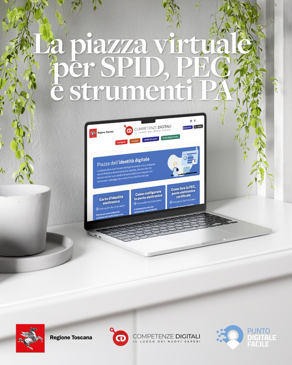 opentoscana's tweet photo. La Piazza dell’identità digitale su Competenze Digitali Toscana offre guide pratiche per SPID, PEC, CIE, home banking, INPS, Agenzia delle Entrate e molto altro. Strumenti chiari per muoversi online in sicurezza. 
🔗 https://t.co/swZ6KU1g0Z https://t.co/Z1JGk6vCXC