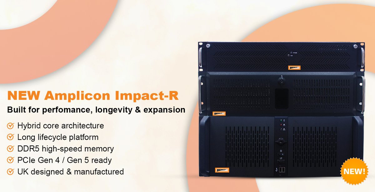 Next-gen Amplicon Impact-R rack PC's with Intel® 12th-14th Gen processors. Faster performance, better multitasking &amp; future-ready scalability. Perfect for industrial automation, machine vision &amp; edge computing. Manufactured in the UK. - bit.ly/AMPIR12thGen