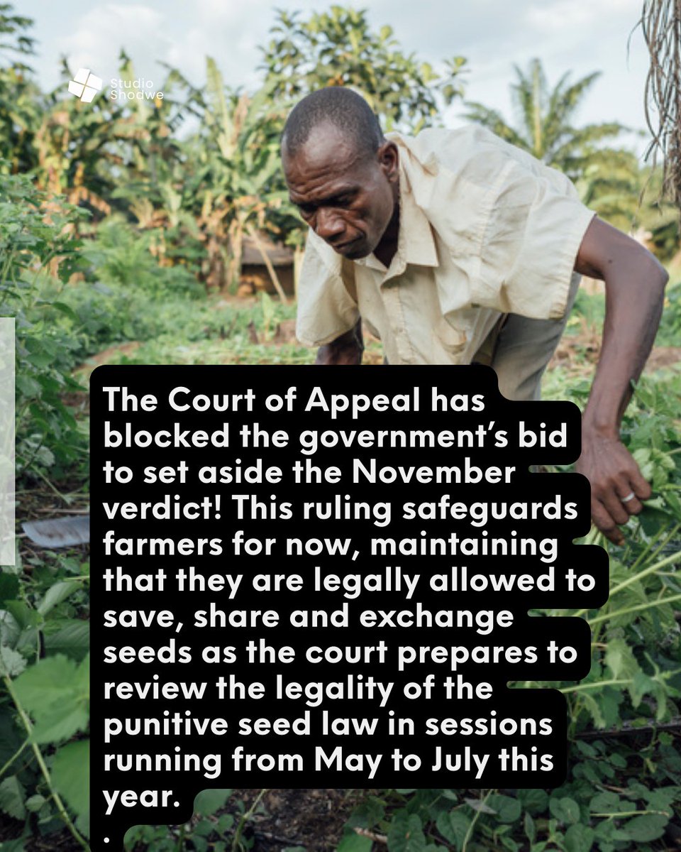 Greenpeaceafric's tweet photo. Farmers need our help again. Share this post far and wide. 

We won the initial case, but the government INTENDS to launch an appeal in the Court of Appeal to be heard between the months of May and July.

🧵(1/2) https://t.co/S25CosrKMV