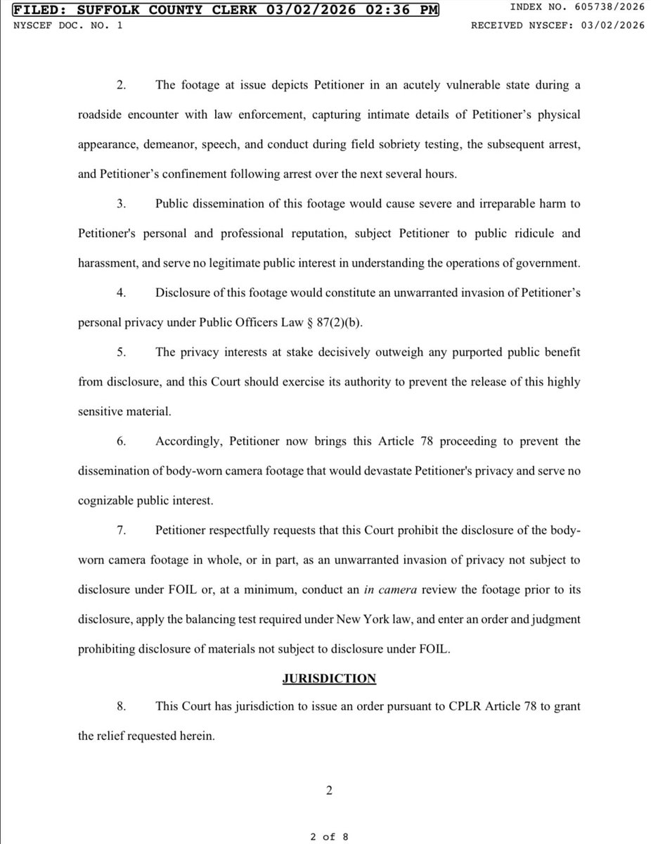 BritneyTheStan's tweet photo. BREAKING: Drunk driver Justin Timberlake has filed emergency court documents to block the release of 8 hours of body camera footage during his DUI arrest. This is going to ruin the tour! https://t.co/XRTb5HF3OJ
