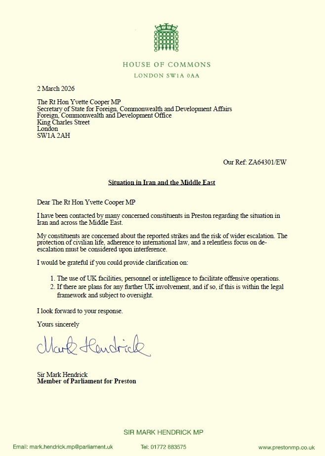 Sir Mark Hendrick MP tweet media