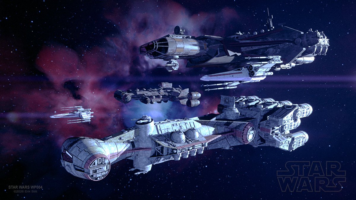 Erik_Stitt_Art's tweet image. New Art! 🎨

Star Wars WP004
Digital 3D Art
Blender
DaVinci Resolve
Photoshop
Copyright 2026 Erik Stitt

Some free Star Wars to take some of the world's burden off of you.

I'm not Jesus but art helps.

Thanks for lookin'

Erik

Free Wallpaper Downloads: patreon.com/cw/erikstitt