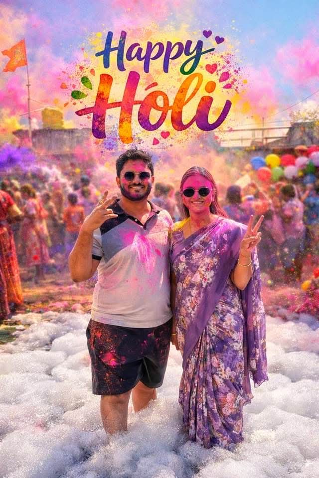 DahakeArvind's tweet photo. प्रिय बेटी-जवाई जी आपको को रंगों के पावन पर्व होली की हार्दिक शुभकामनाएँ , आपका जीवन सदा खुशियों , प्रेम और समृद्धि के रंगों से महकता रहे । 🌈🙏🌸 https://t.co/Hsu9GjbxJn