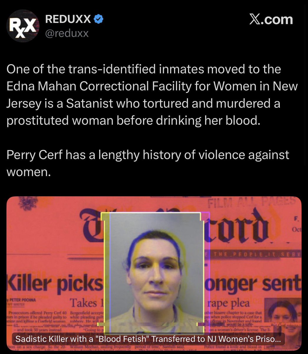 New Jersey prison authorities have allowed Perry Cerf (a convicted male murderer who tortured his victim and drank her blood) to change his legal name to “Michelle Furburger.” Cerf is imprisoned in a women’s facility, btw.

At this point, Democrats might as well just stop trying