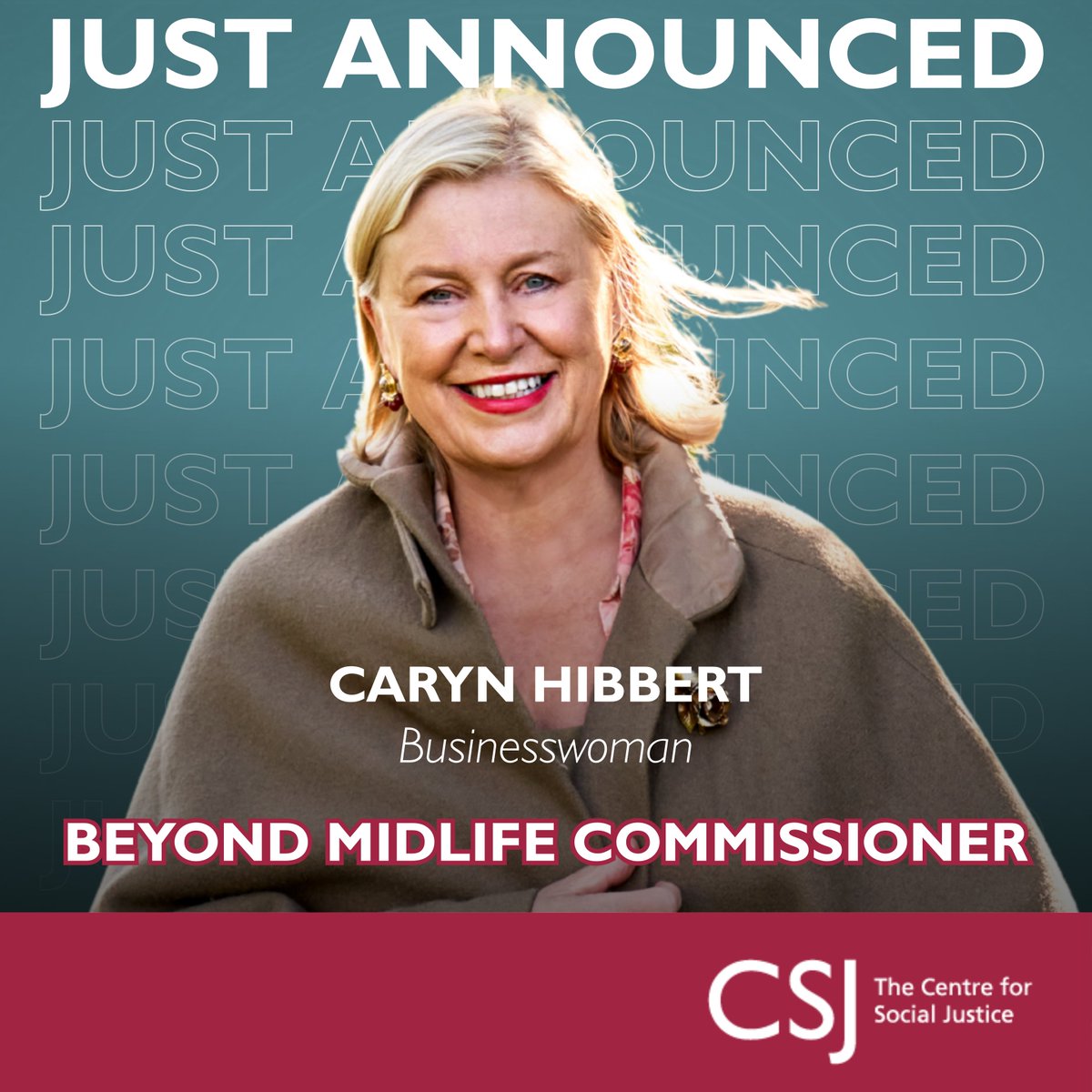 📣 BEYOND MIDLIFE COMMISSIONER 📣

We’re pleased to welcome Caryn Hibbert to the CSJ’s Beyond Midlife Commission.

Caryn re-invigorated her career later in life and will focus the Commission on practical solutions that help people make the most of their talent and experience.