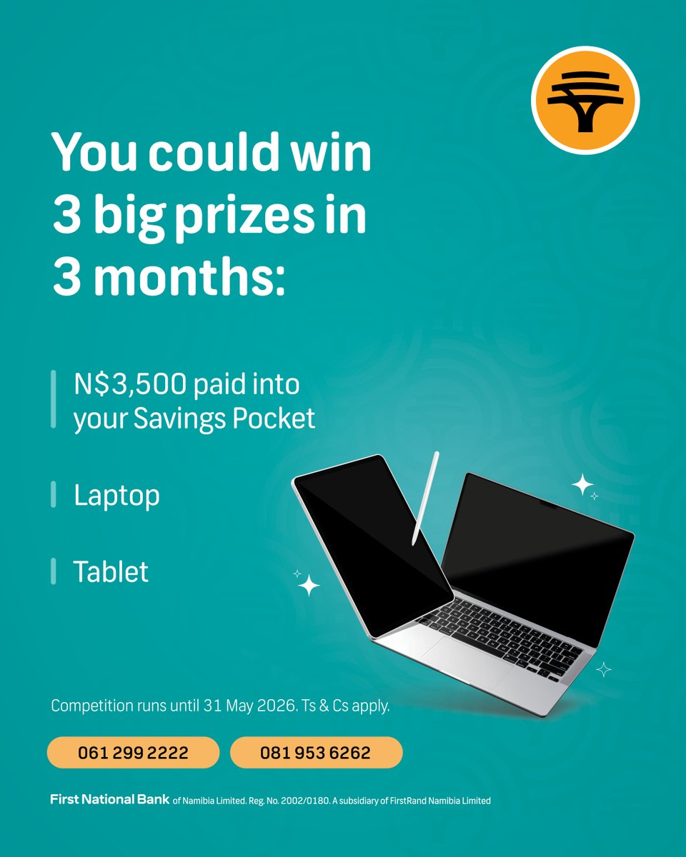 FNBNamibia's tweet photo. We’re at UNAM and NUST this week, so if you’re a student looking to flex with a new account or a big prize, don’t miss out on the fun.
#FNBNamibia #FNBLifeStartStudentFlex https://t.co/49MCHrAxyk