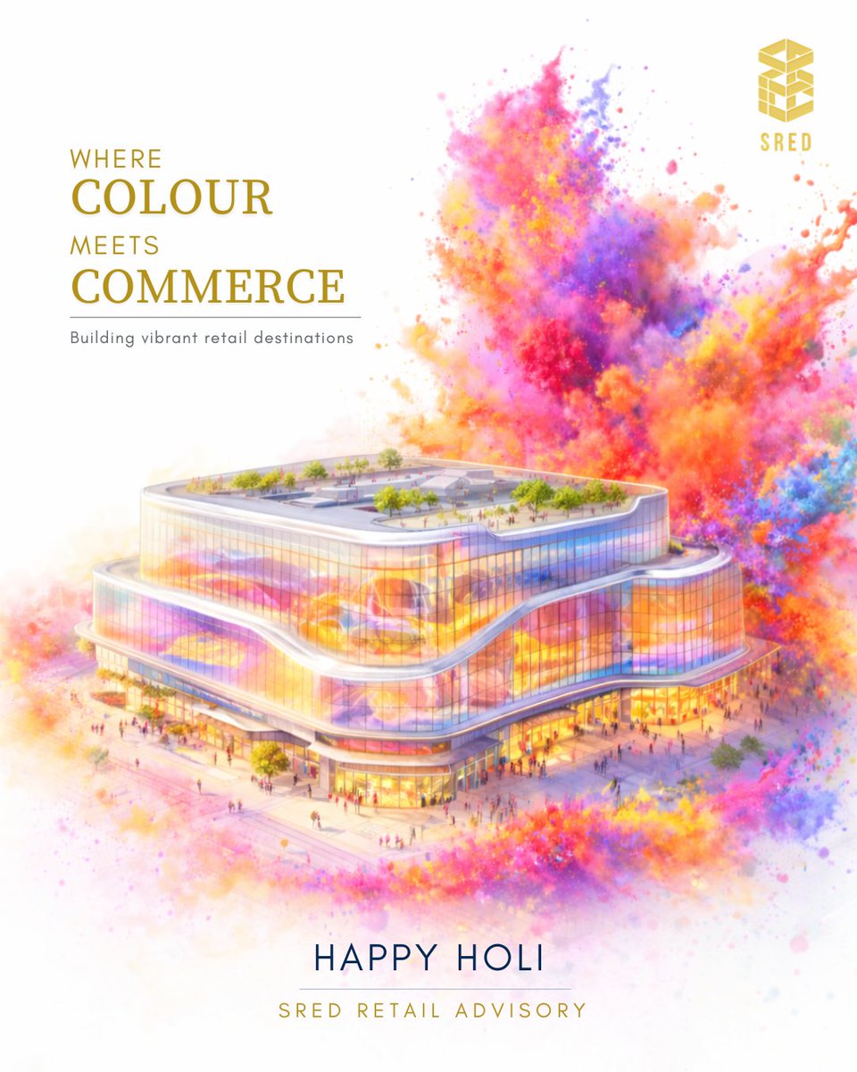 SREDGlobal's tweet photo. Holi is about togetherness.
So is great retail.
From curated F&B experiences to dynamic retail environments,
SRED builds destinations where celebration feels natural.
Here’s to brighter spaces and bolder growth.
Happy Holi.
#RetailDestination #happyholi2026 #HoliCelebration https://t.co/lADBKiI2Y9