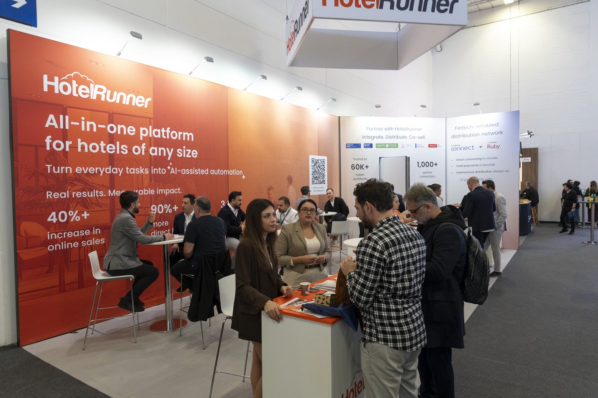 HotelRunner's tweet photo. HotelRunner, Salon 9, Stant 217a’da, yapay zeka destekli çözümlerini sergiliyor. Peki bir sonraki avantaj ne? Daha fazla panel değil; daha hızlı, daha akıllı kararlar. https://t.co/drO8qghgQ3