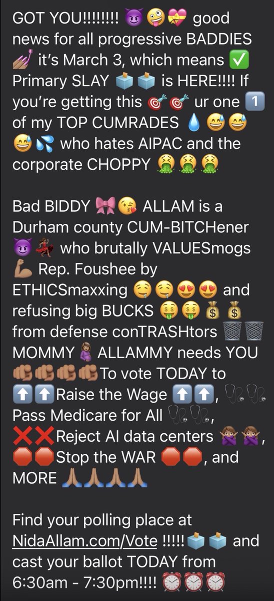 OrganizerMemes's tweet photo. I love my life why am I getting 9am horny copypastas about the North Carolina fourth over signal https://t.co/4jTZLU78YT